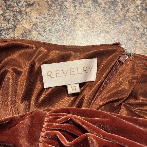 Revelry Dress Velvet One Shoulder Whimsigoth Dark Romance Luxe Glam Maxi Size 14 - Picture 2 of 6